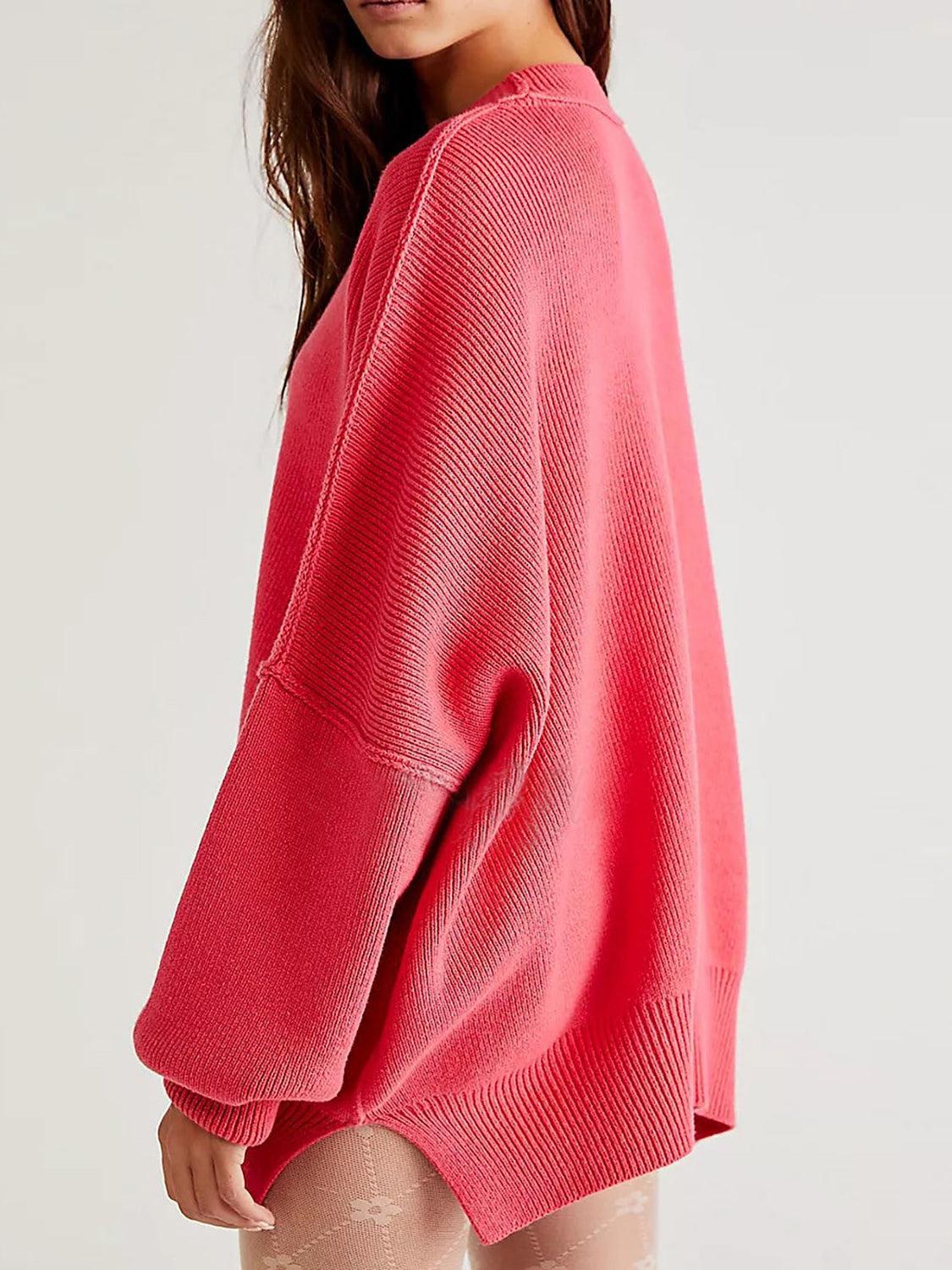 Round Neck Long Sleeve Sweater - Charming Charlie