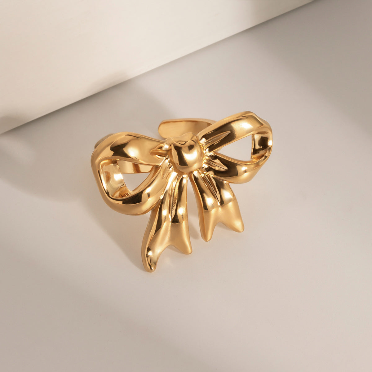 18K Gold-Plated Stainless Steel Bow Ring - Charming Charlie