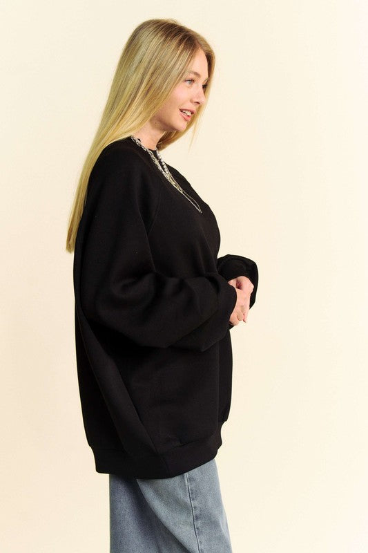 Davi & Dani Round Neck Raglan Sleeve Sweatshirt - Charming Charlie