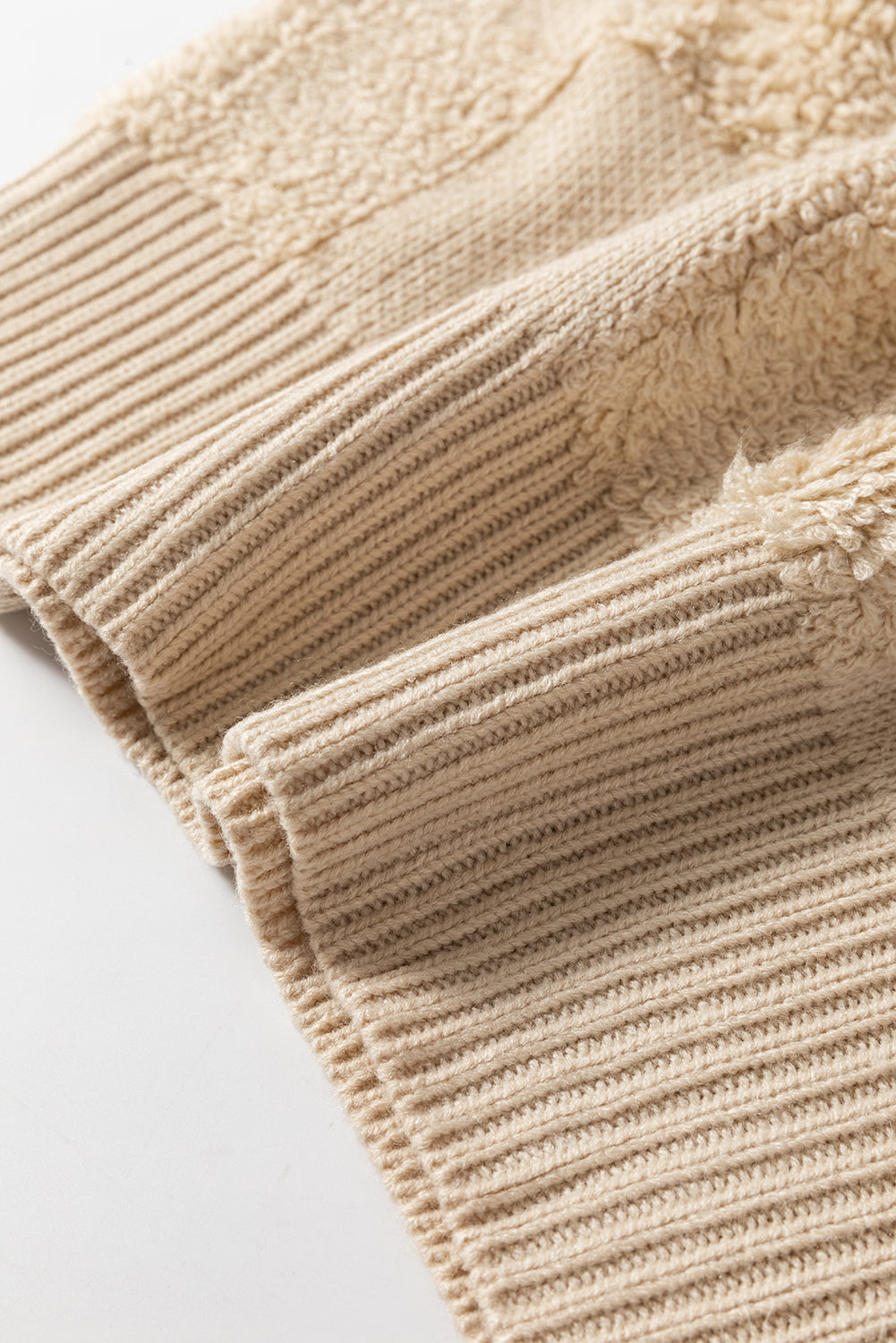 Checkered Round Neck Dropped Shoulder Sweater - Charming Charlie