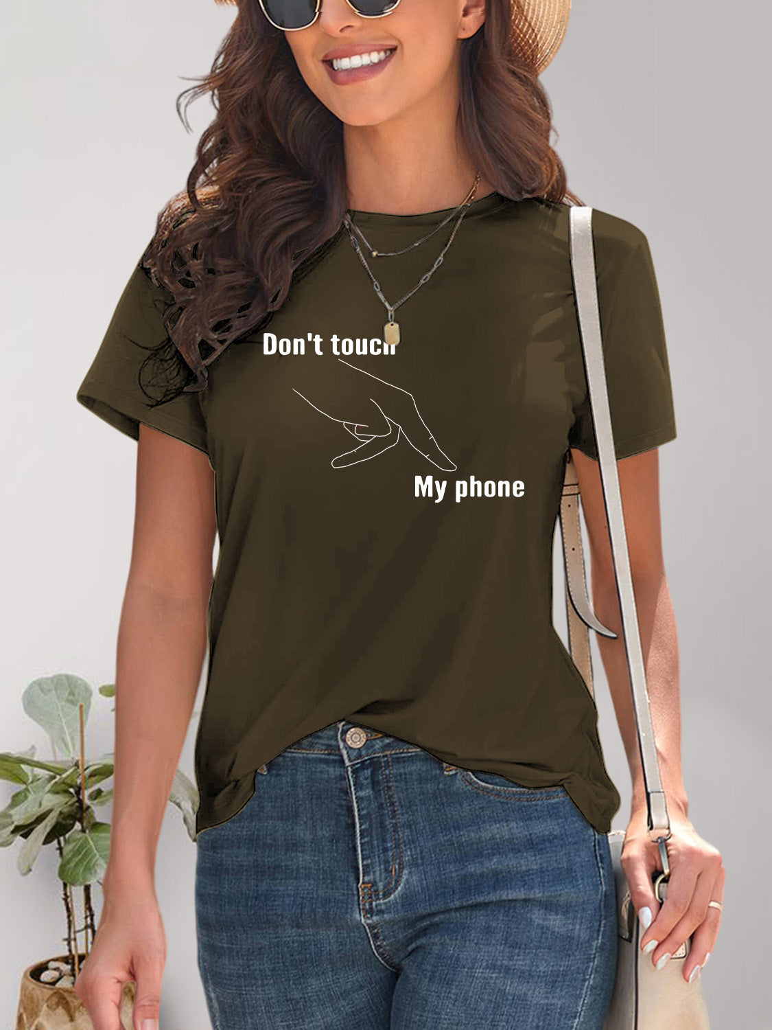 Graphic Round Neck Short Sleeve T-Shirt - Charming Charlie