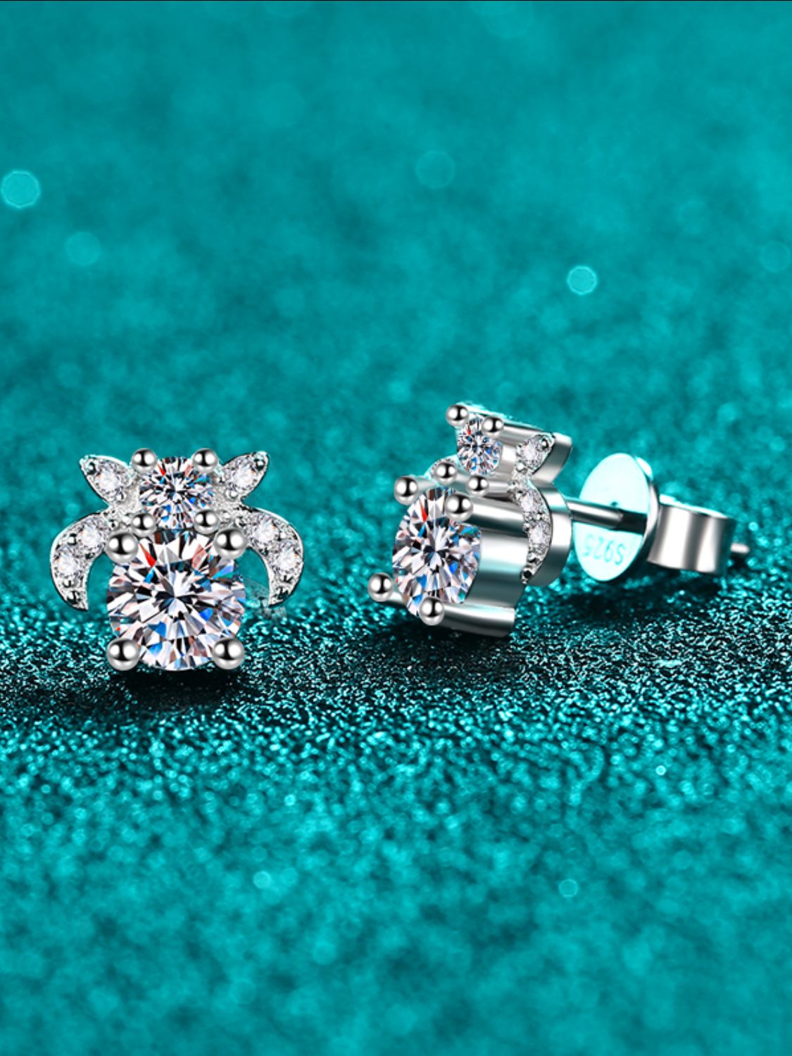 1 Carat Moissanite 925 Sterling Silver Stud Earrings - Charming Charlie