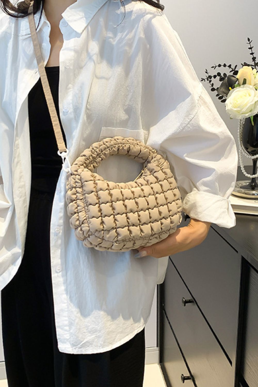 Quilted Puffy Removable Strap Crossbody Bag - Charming Charlie