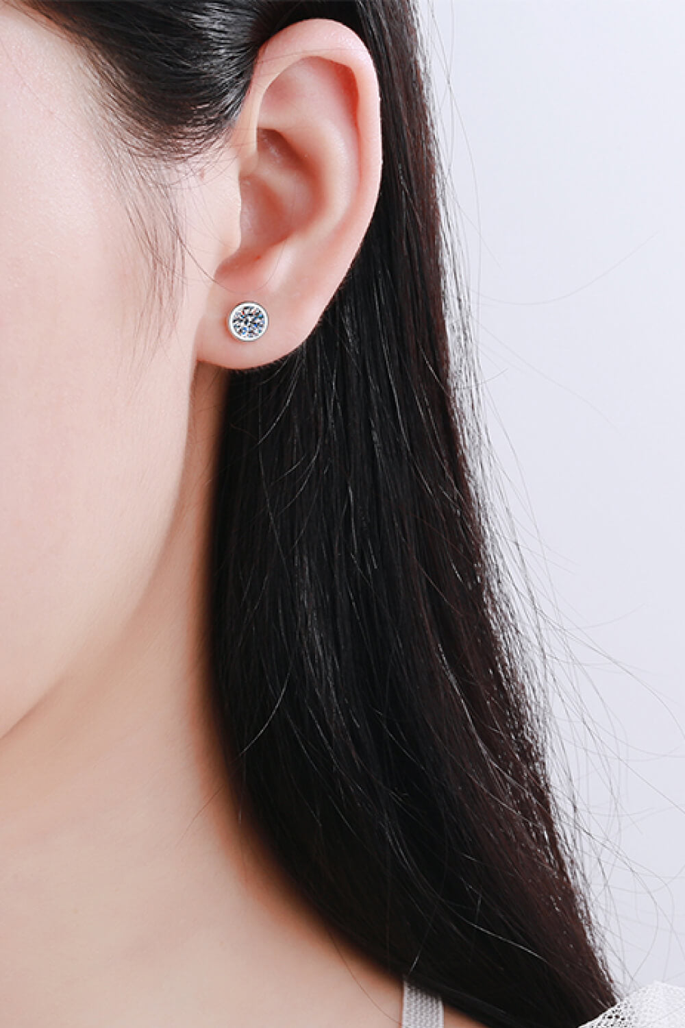 Moissanite Round-Shaped Stud Earrings - Charming Charlie