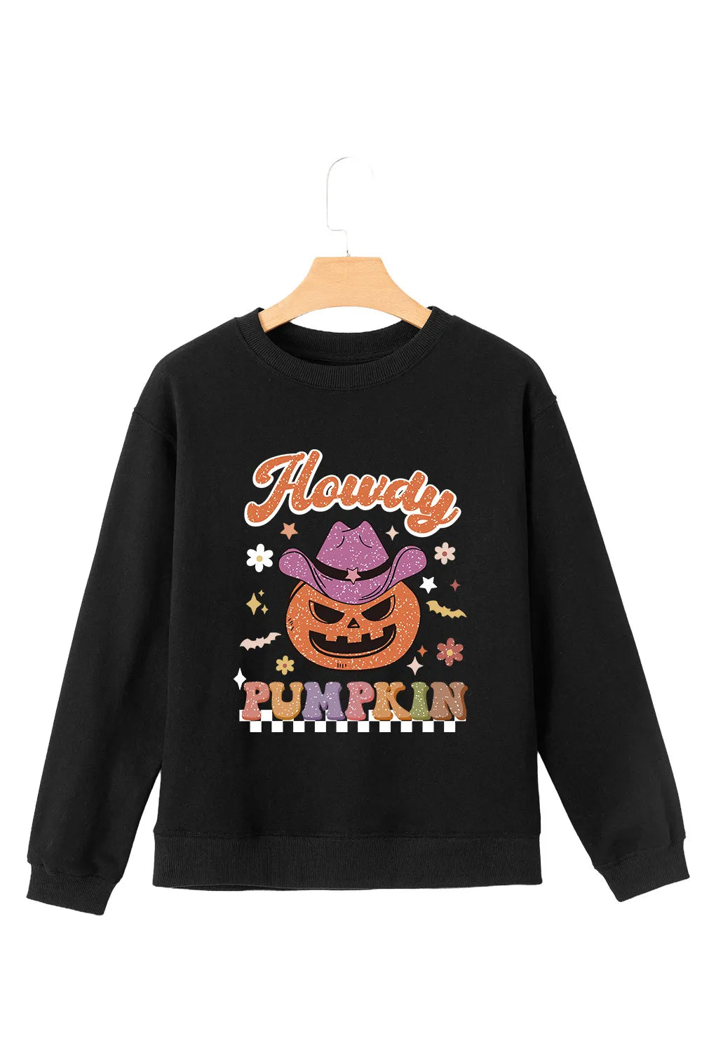 Jack-O'-Lantern Round Neck Long Sleeve Sweatshirt - Charming Charlie