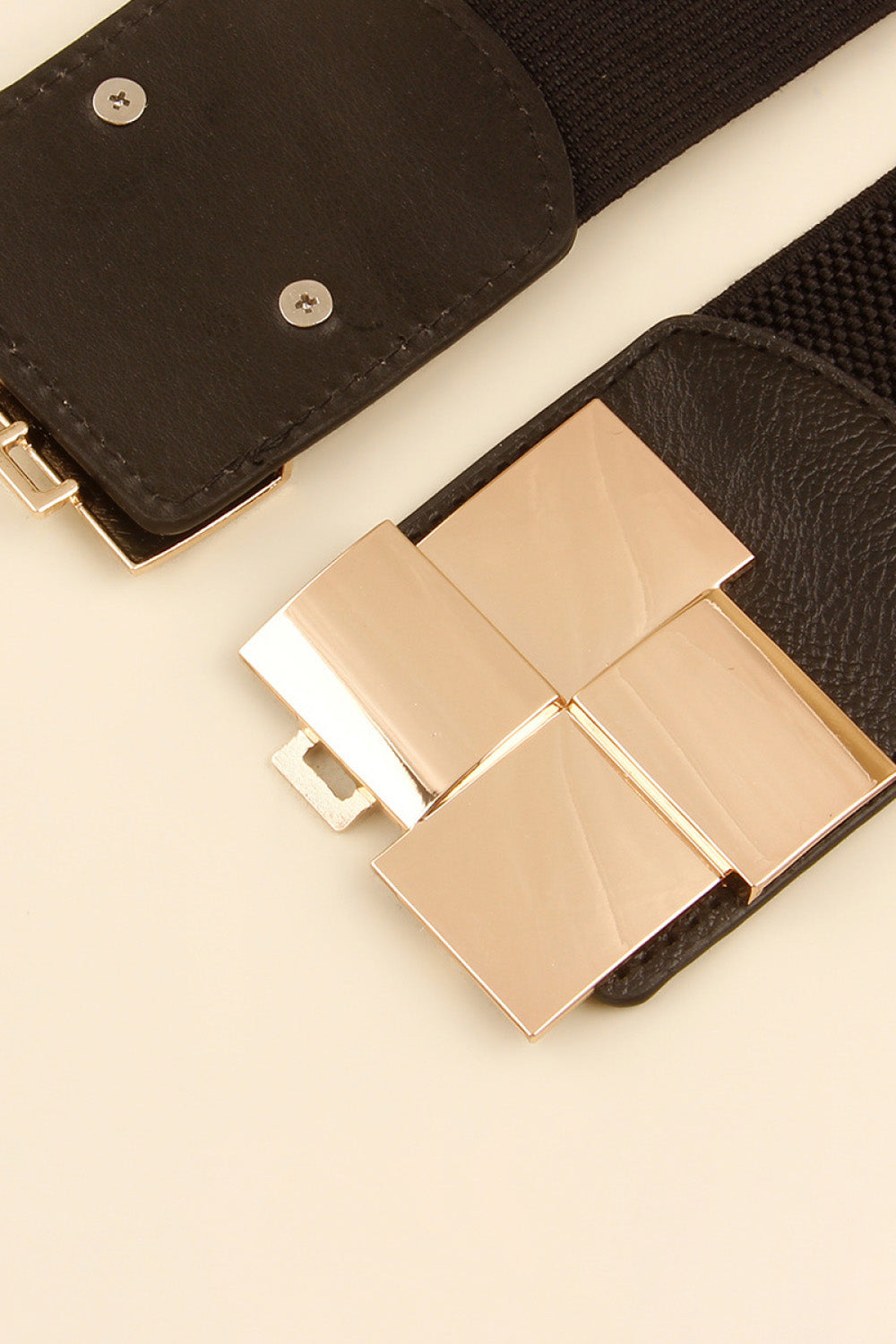 Geometric Buckle Elastic Wide Belt - Charming Charlie