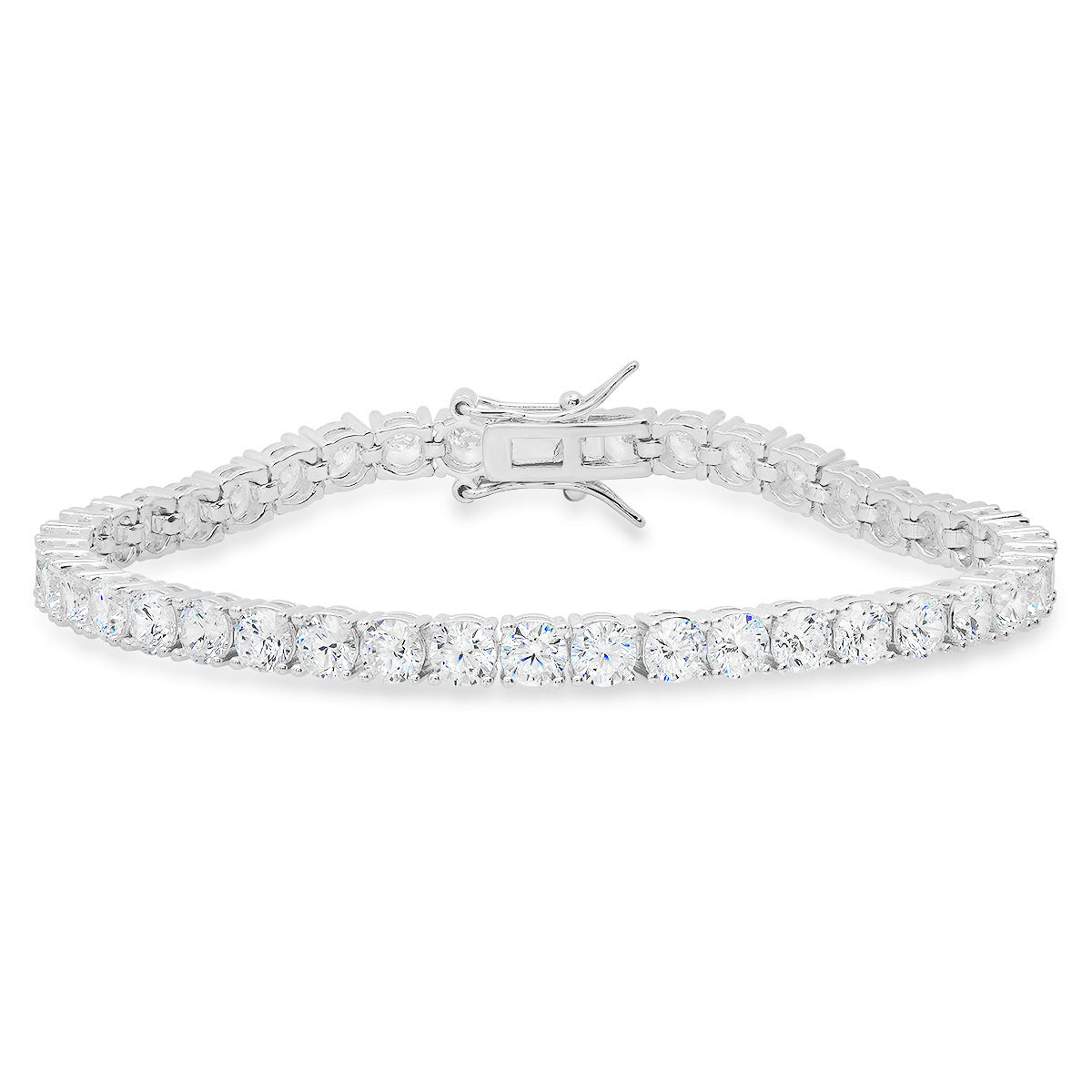 Sterling Silver Round-cut CZ Tennis Bracelet - Charming Charlie