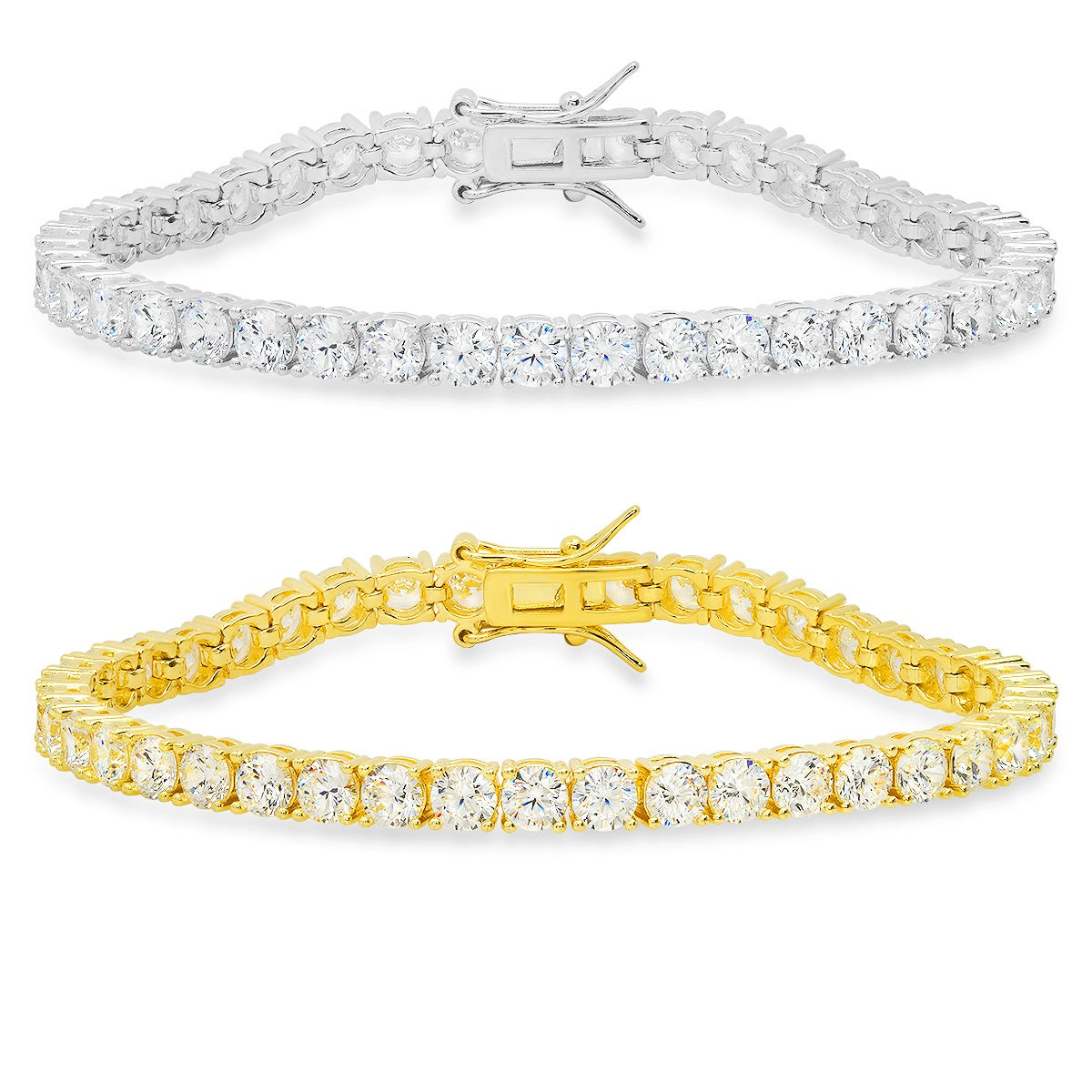Sterling Silver Round-cut CZ Tennis Bracelet - Charming Charlie