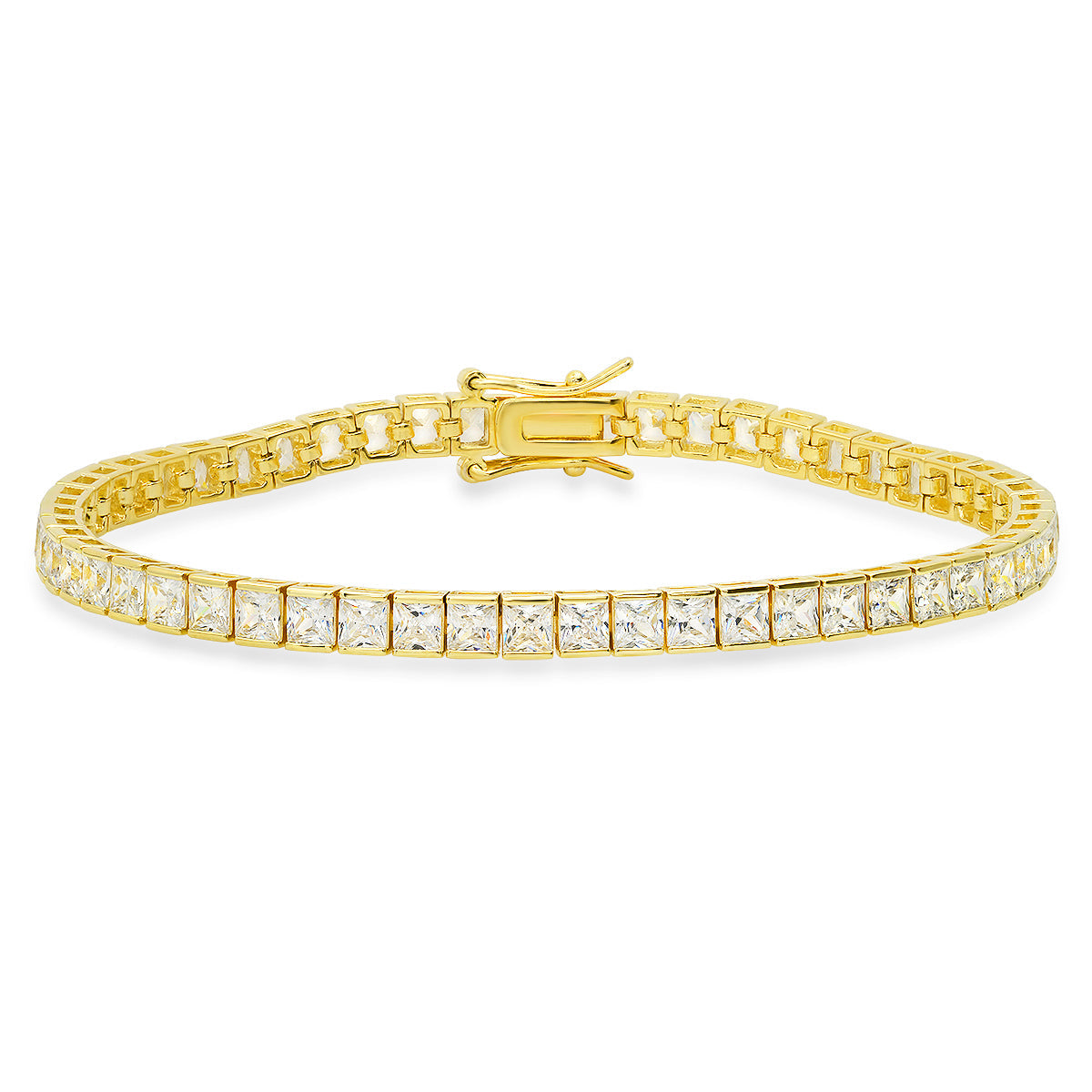 Sterling Silver Princess-cut CZ Tennis Bracelet - Charming Charlie