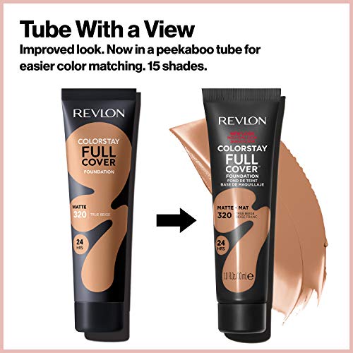 Revlon ColorStay Full Cover Longwear Matte Foundation, Heat & Sweat Resistant Lightweight Face Makeup - Charming Charlie