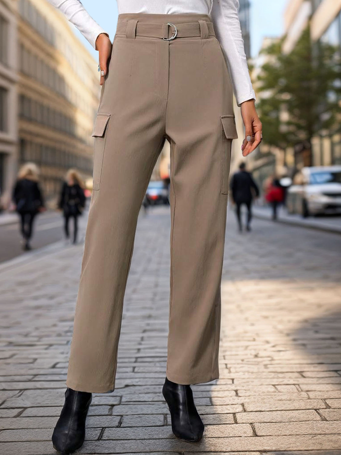 High Waist Straight Pants - Charming Charlie