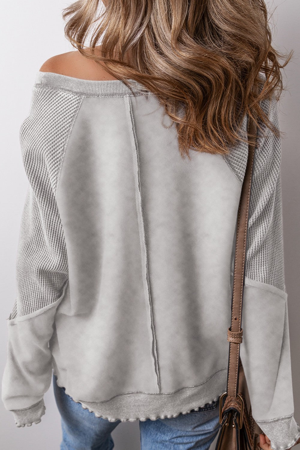 Exposed Seam Long Sleeve Sweatshirt - Charming Charlie