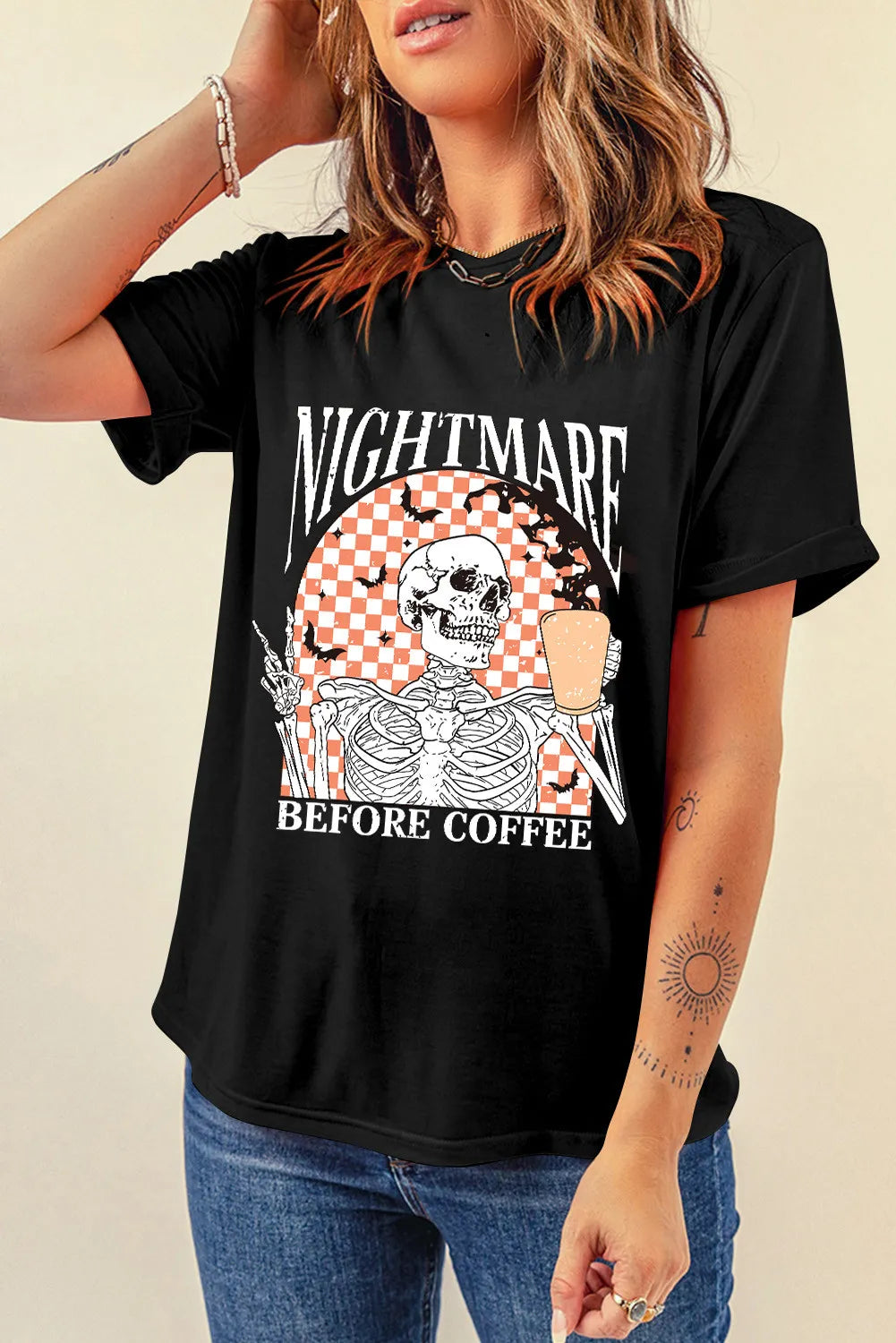 Graphic Round Neck Short Sleeve T-Shirt - Charming Charlie