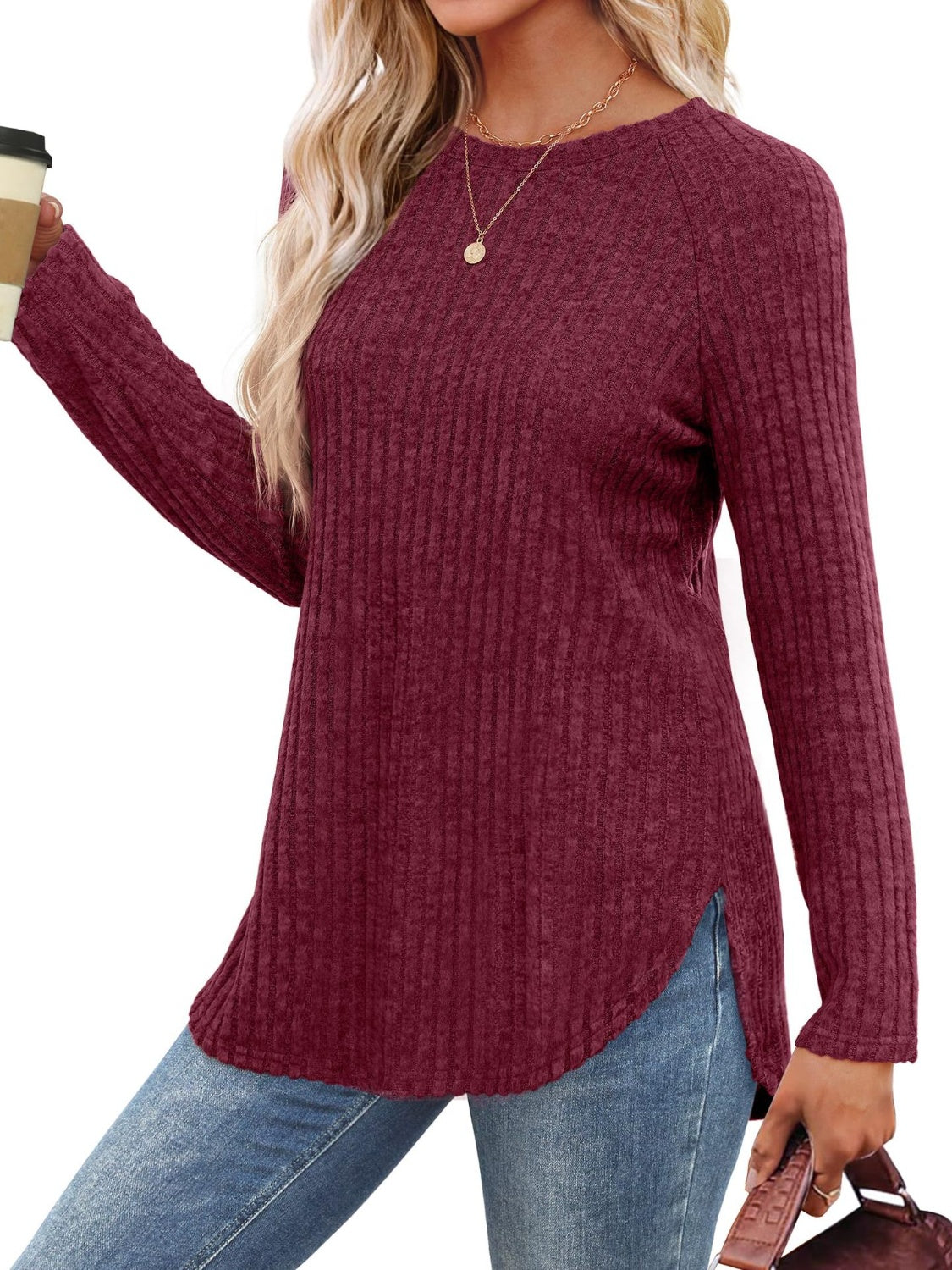 Round Neck Raglan Sleeve T-Shirt - Charming Charlie