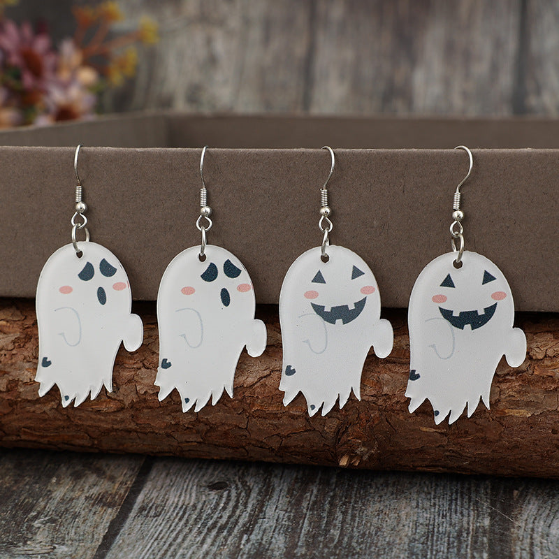 2 Piece Alloy Acrylic Ghost Dangle Earrings - Charming Charlie