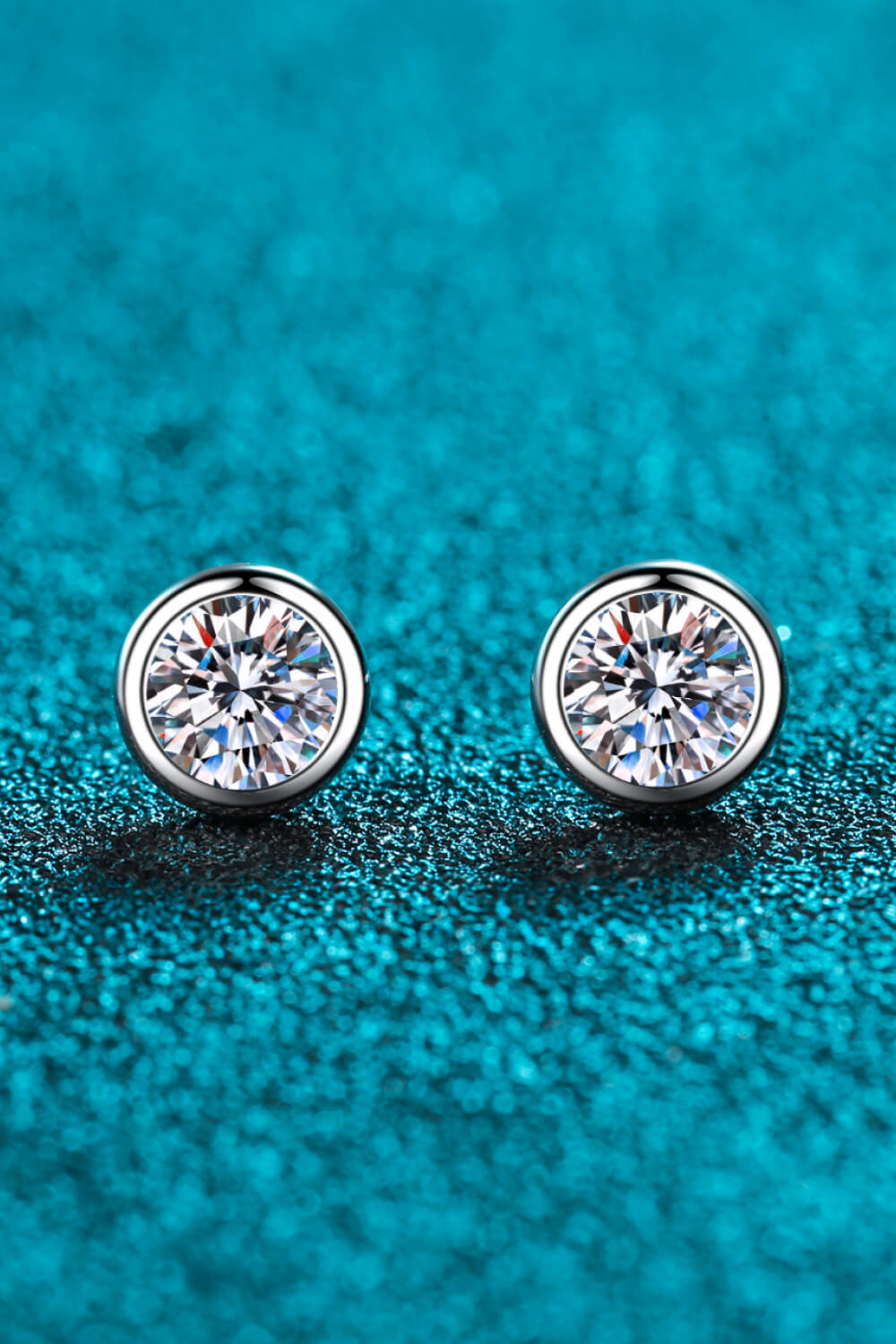 Moissanite Round-Shaped Stud Earrings - Charming Charlie