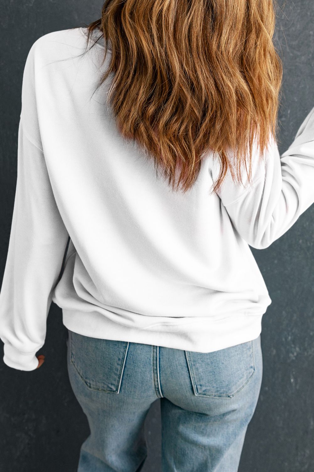 Bow Round Neck Long Sleeve Sweatshirt - Charming Charlie