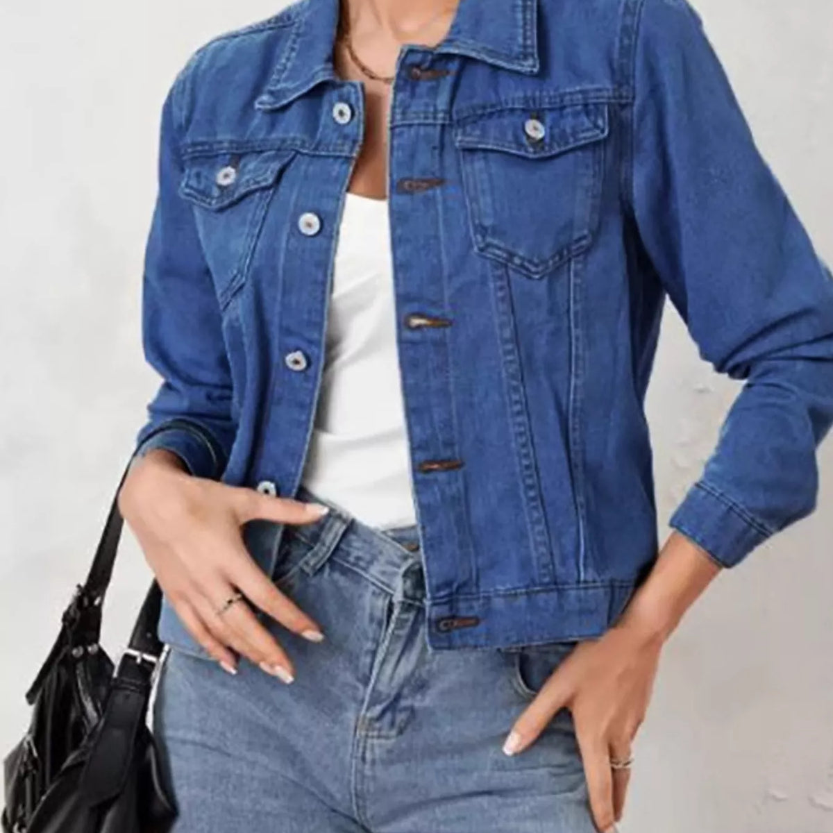 Button Up Long Sleeve Denim Jacket main image 0