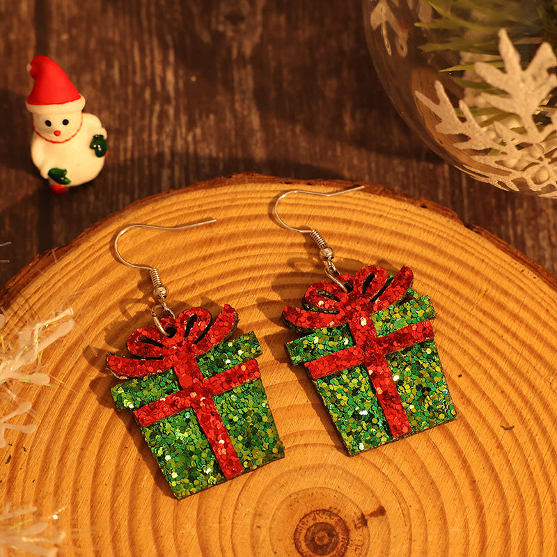 Sequin Gift Box PU Leather Earrings - Charming Charlie