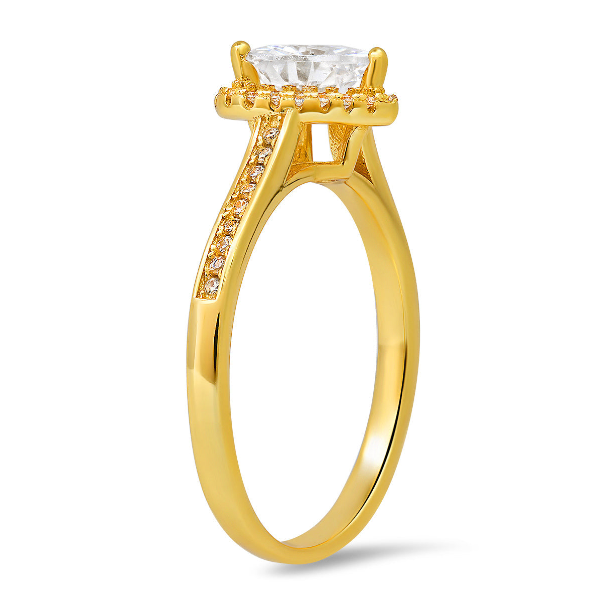 Sterling Silver Heart-cut Halo Diamond CZ Ring - Charming Charlie