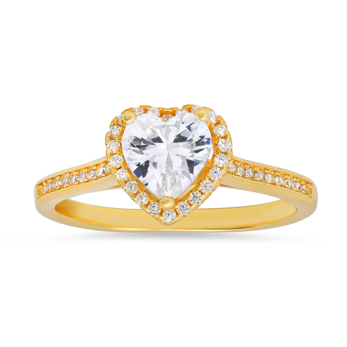 Sterling Silver Heart-cut Halo Diamond CZ Ring - Charming Charlie