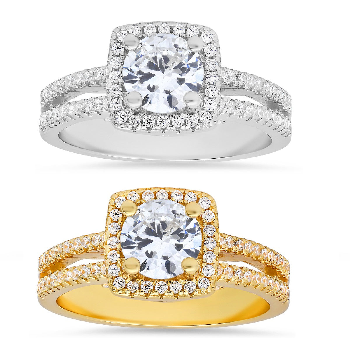 Sterling Silver Diamond CZ Halo Ring - Charming Charlie