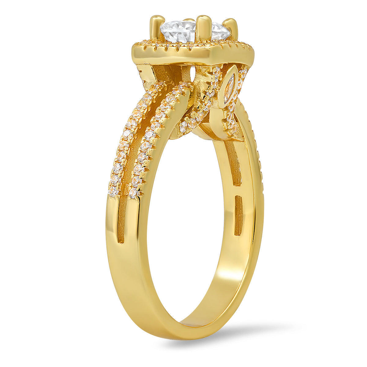 Sterling Silver Diamond CZ Halo Ring - Charming Charlie