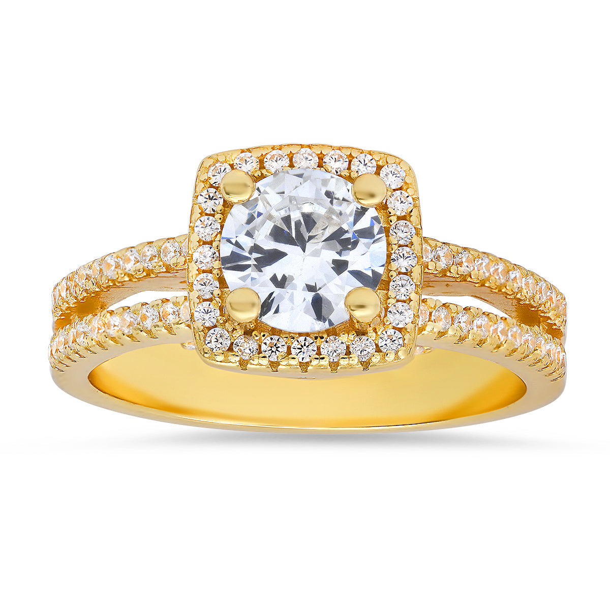 Sterling Silver Diamond CZ Halo Ring - Charming Charlie