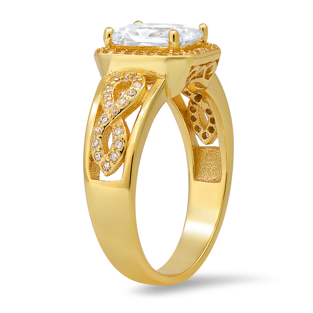 Sterling Silver Infinity Emerald-cut Diamond CZ Ring - Charming Charlie