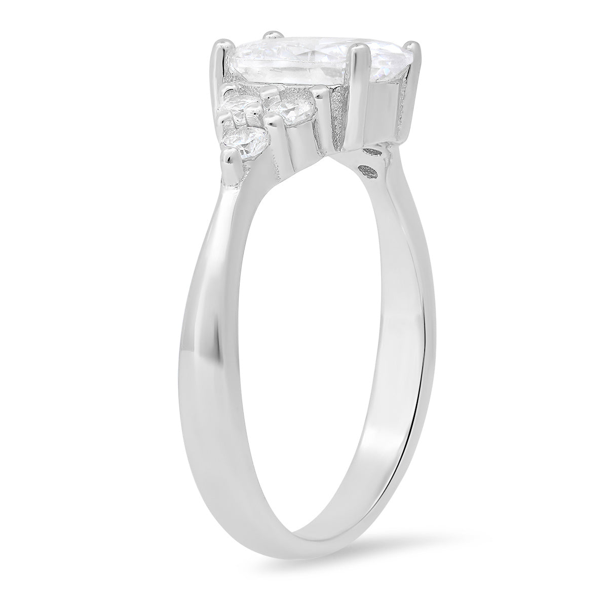Sterling Silver Oval-cut Diamond CZ Ring - Charming Charlie