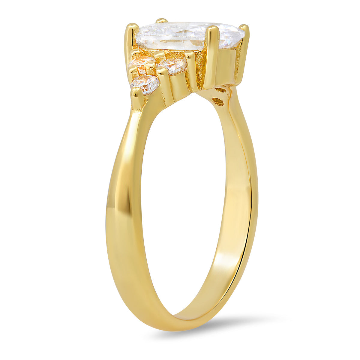 Sterling Silver Oval-cut Diamond CZ Ring - Charming Charlie