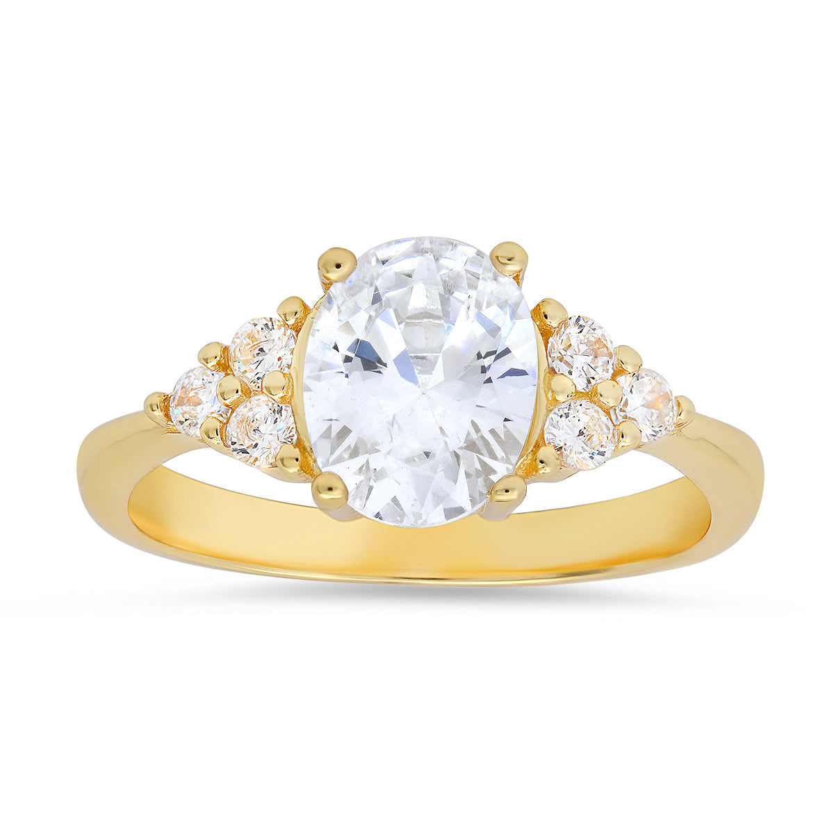 Sterling Silver Oval-cut Diamond CZ Ring - Charming Charlie