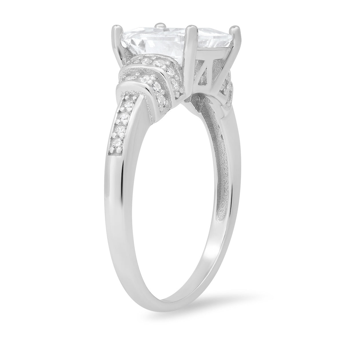 Sterling Silver Princess-cut Diamond CZ Ring - Charming Charlie