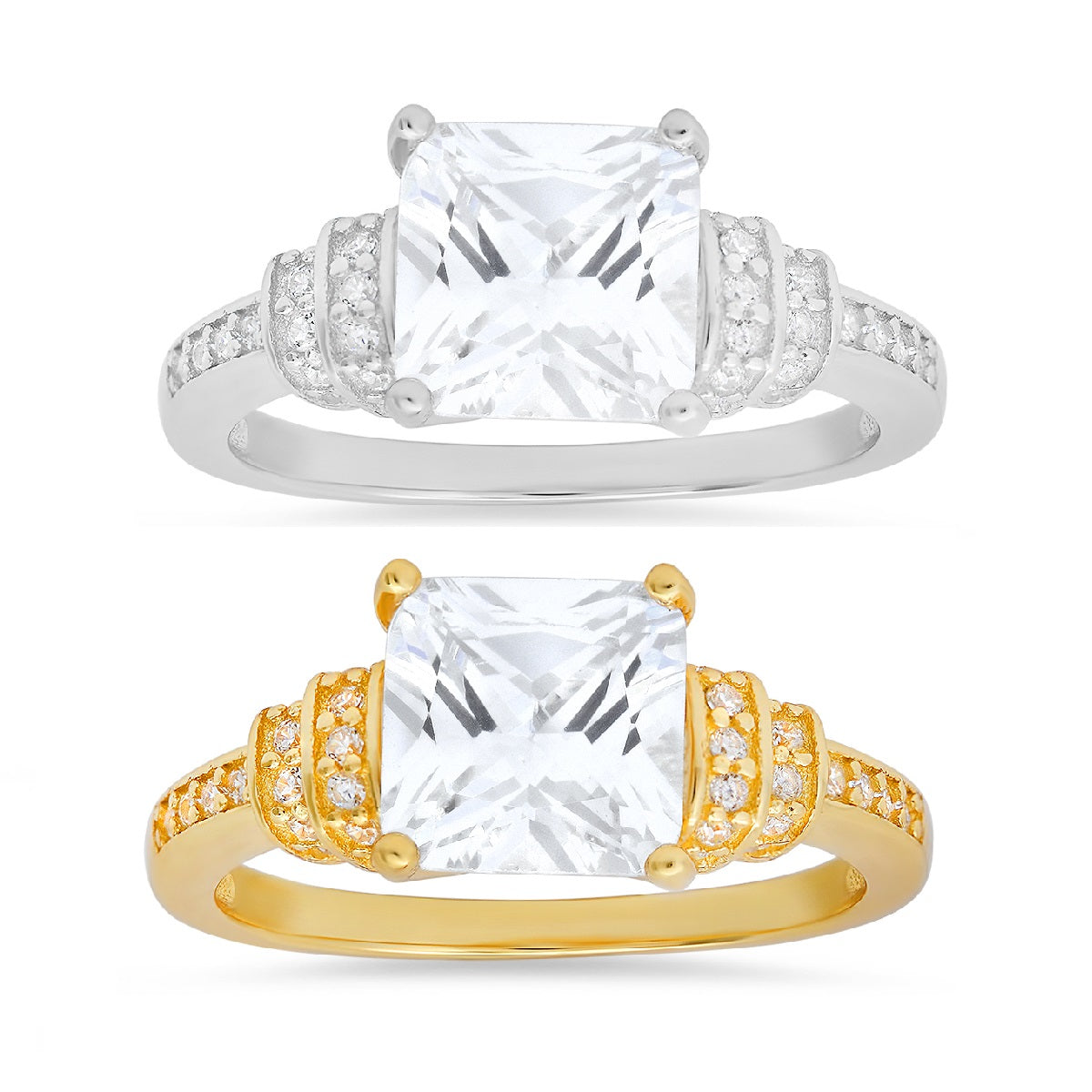 Sterling Silver Princess-cut Diamond CZ Ring - Charming Charlie