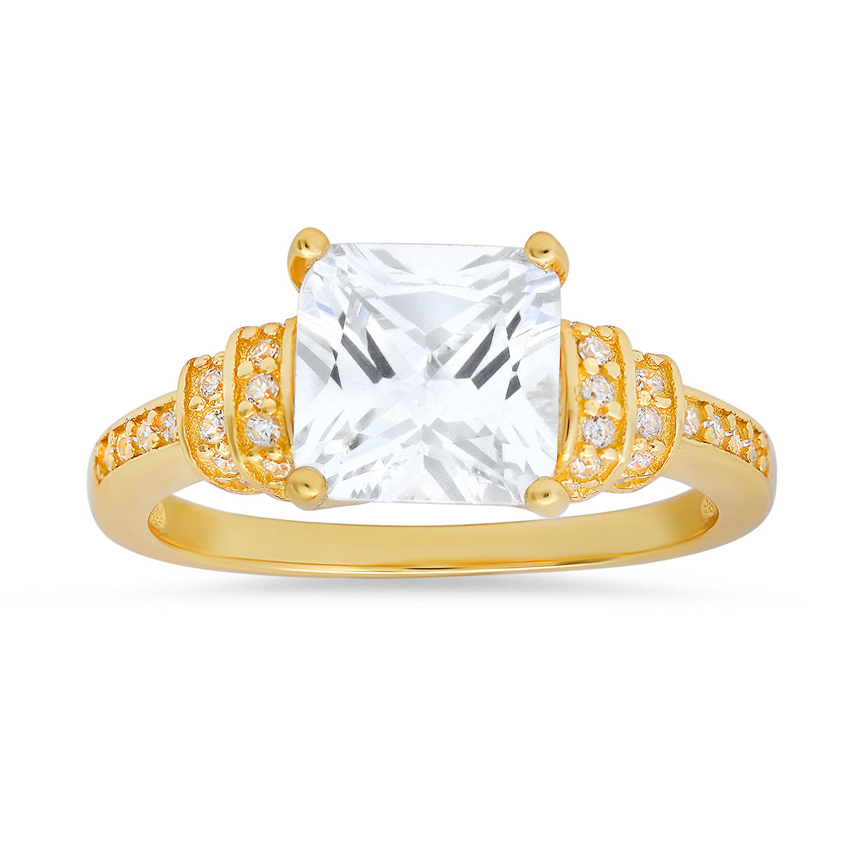 Sterling Silver Princess-cut Diamond CZ Ring - Charming Charlie