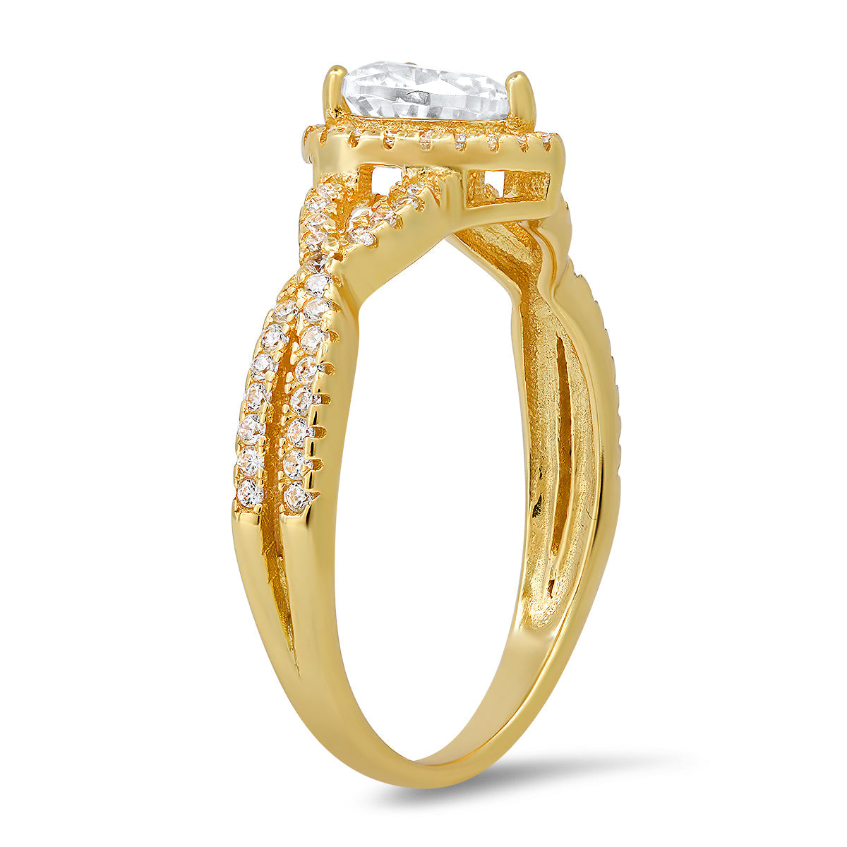 Sterling Silver Heart-cut Halo Diamond CZ Ring - Charming Charlie