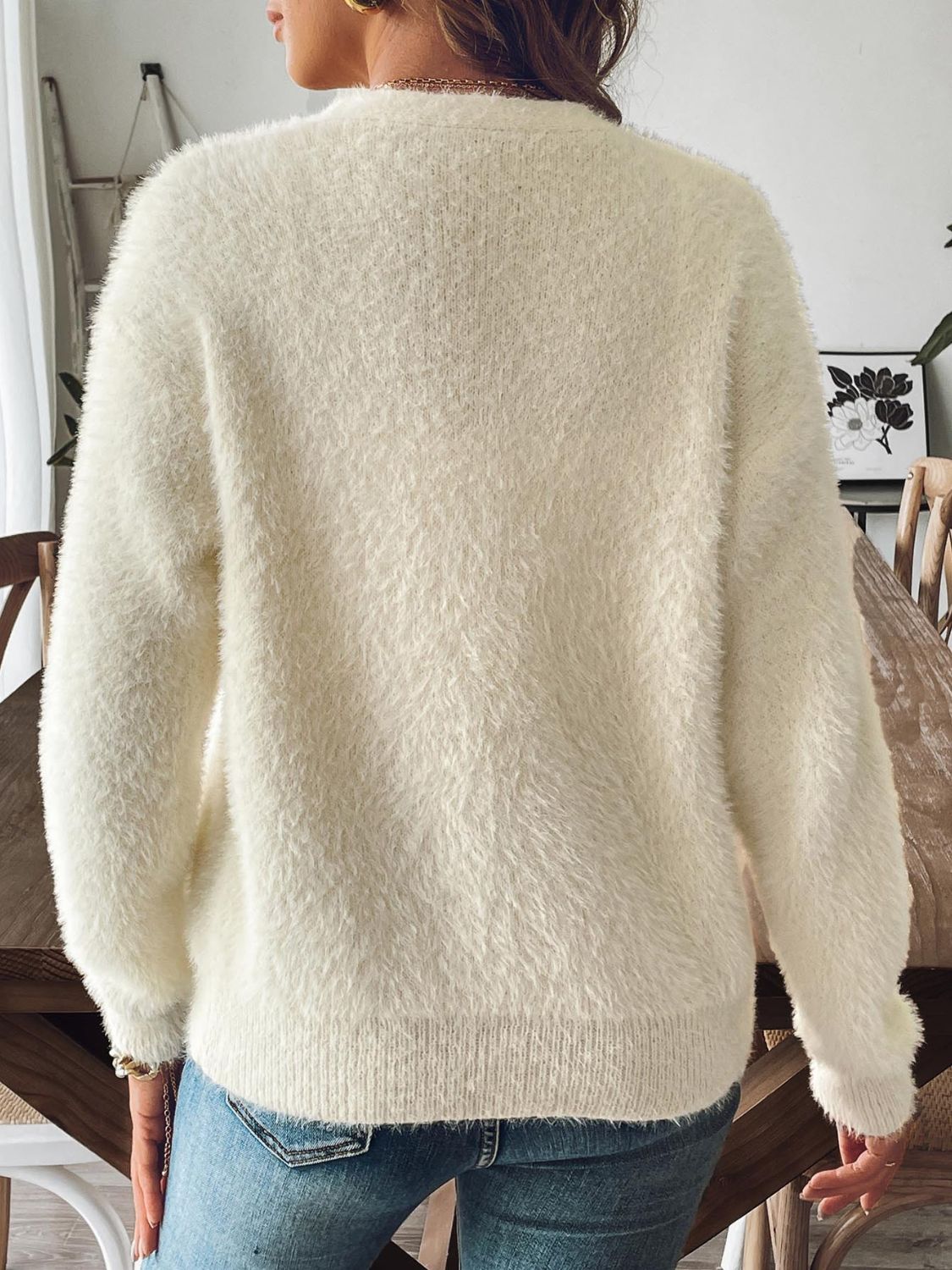 Button Up V-Neck Long Sleeve Cardigan - Charming Charlie