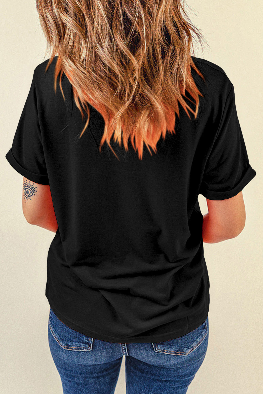 Rhinestone Heart Round Neck Short Sleeve T-Shirt - Charming Charlie