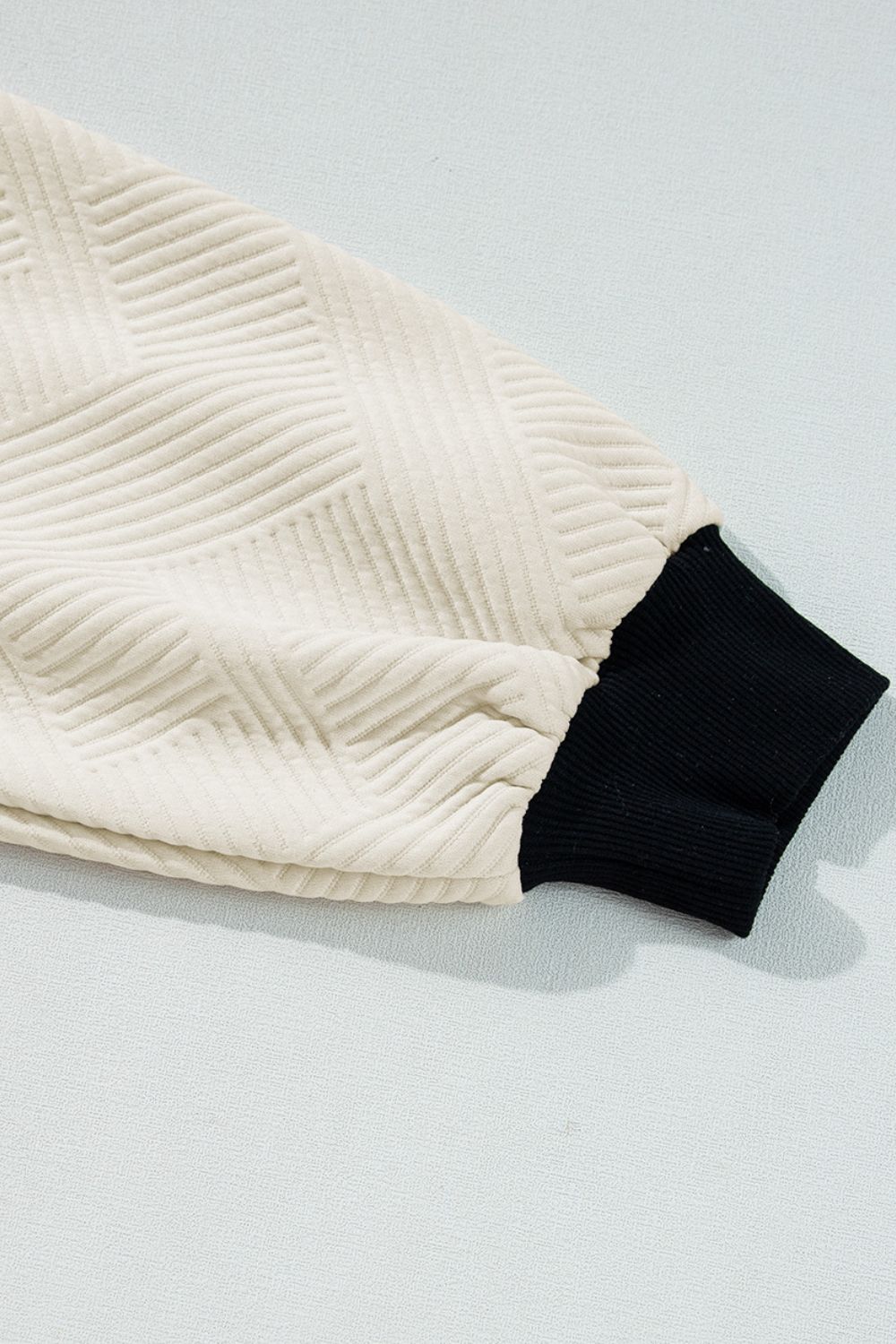Texture Contrast Long Sleeve Sweatshirt - Charming Charlie