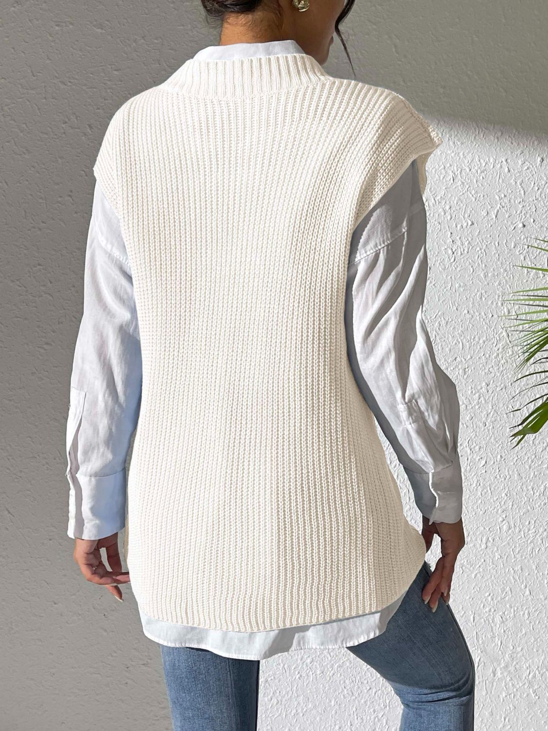 Pearl Trim V-Neck Sweater Vest - Charming Charlie
