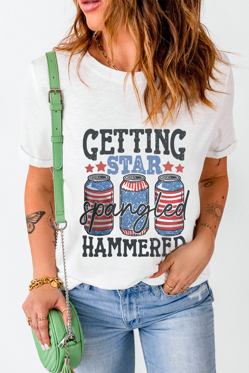 Graphic Round Neck Short Sleeve T-Shirt - Charming Charlie