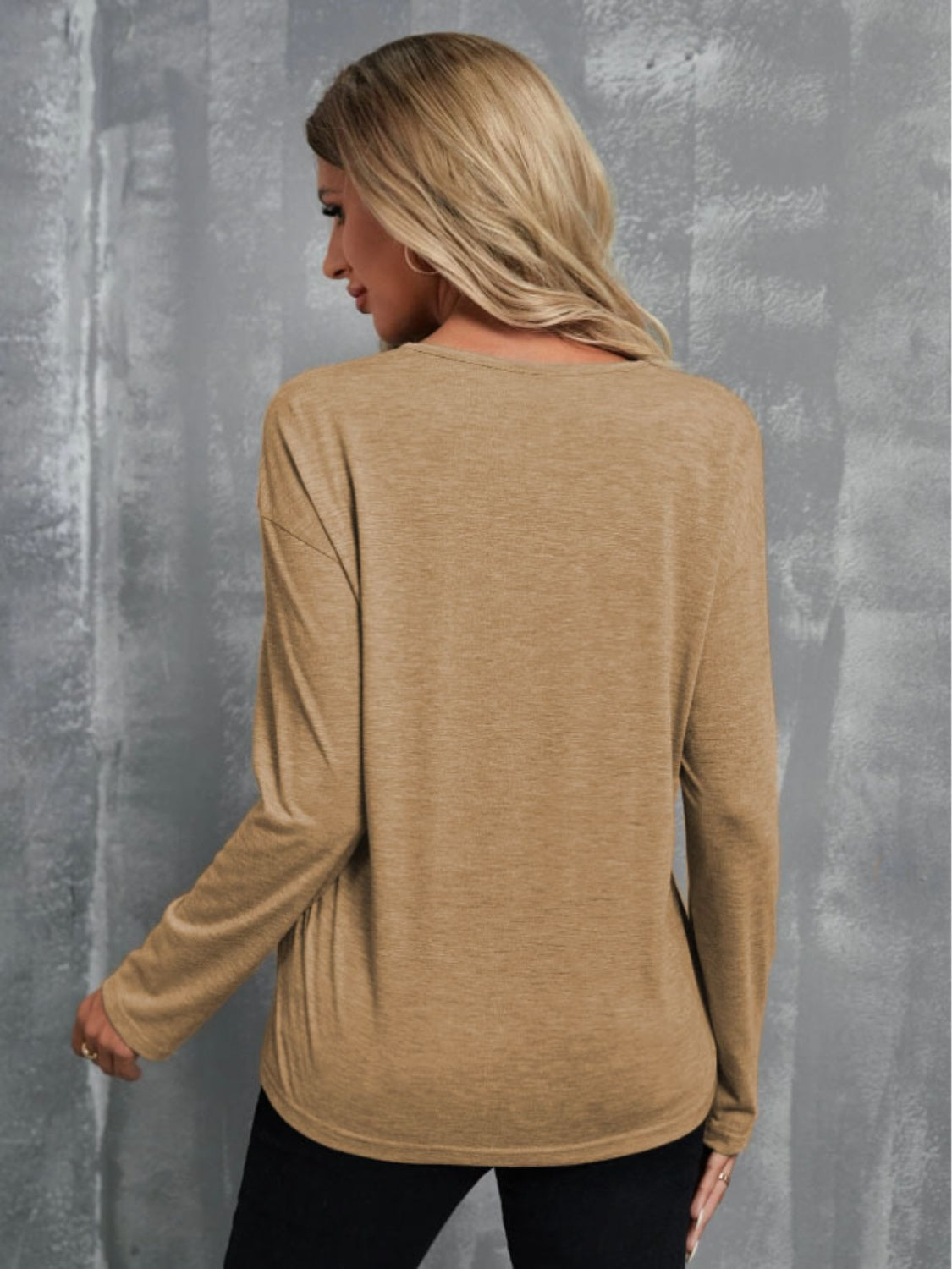 V-Neck Long Sleeve T-Shirt - Charming Charlie