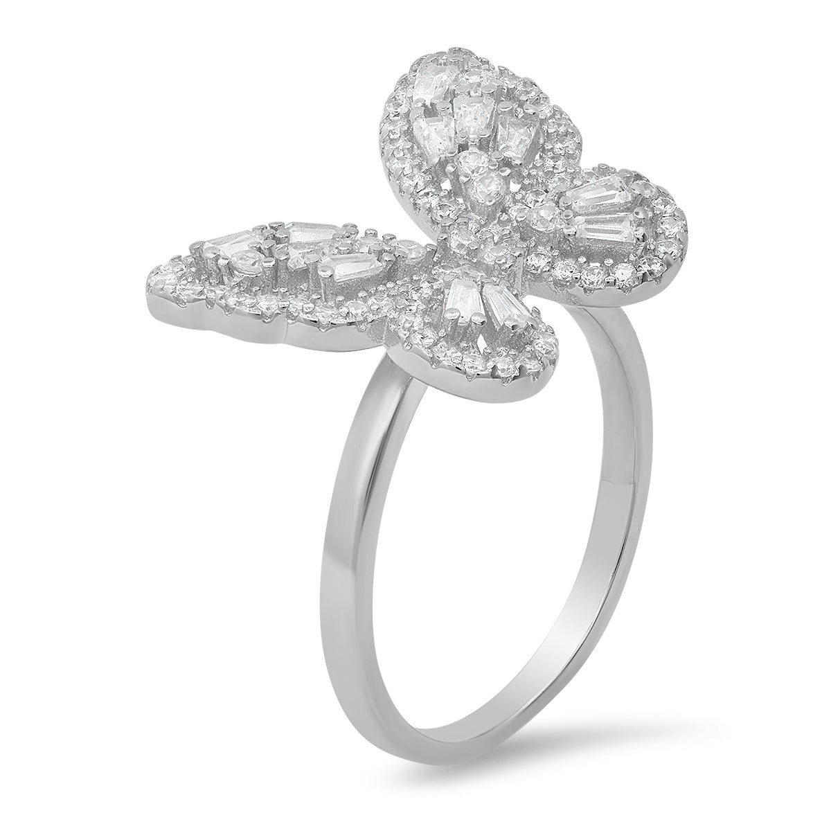 Sterling Silver Baguette Butterfly Ring - Charming Charlie