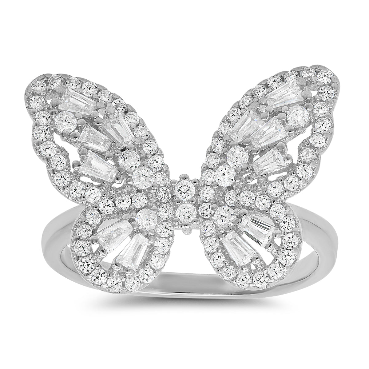 Sterling Silver Baguette Butterfly Ring - Charming Charlie