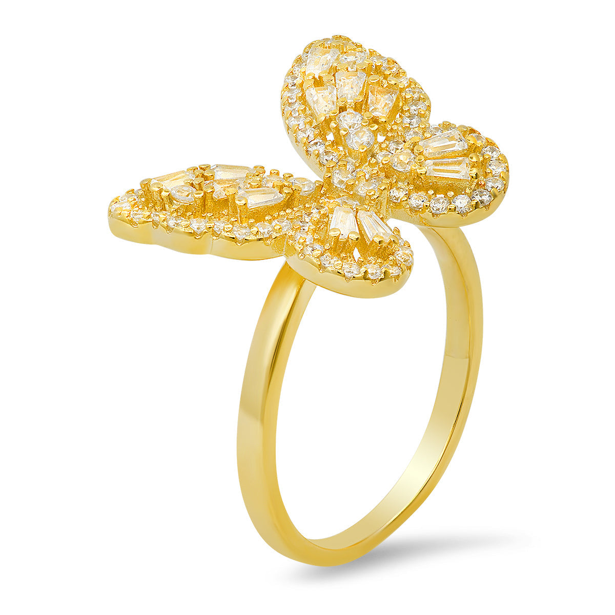 Sterling Silver Baguette Butterfly Ring - Charming Charlie