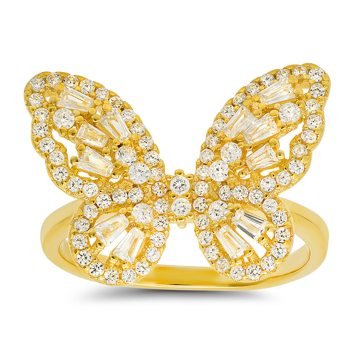 Sterling Silver Baguette Butterfly Ring - Charming Charlie