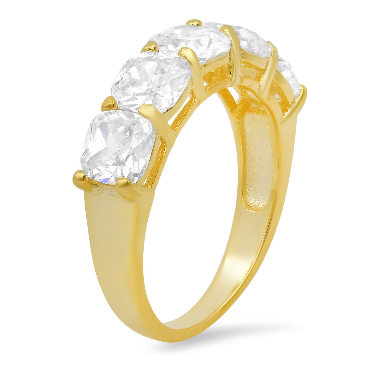 Sterling Silver 5-stone Cushion-cut CZ Ring - Charming Charlie