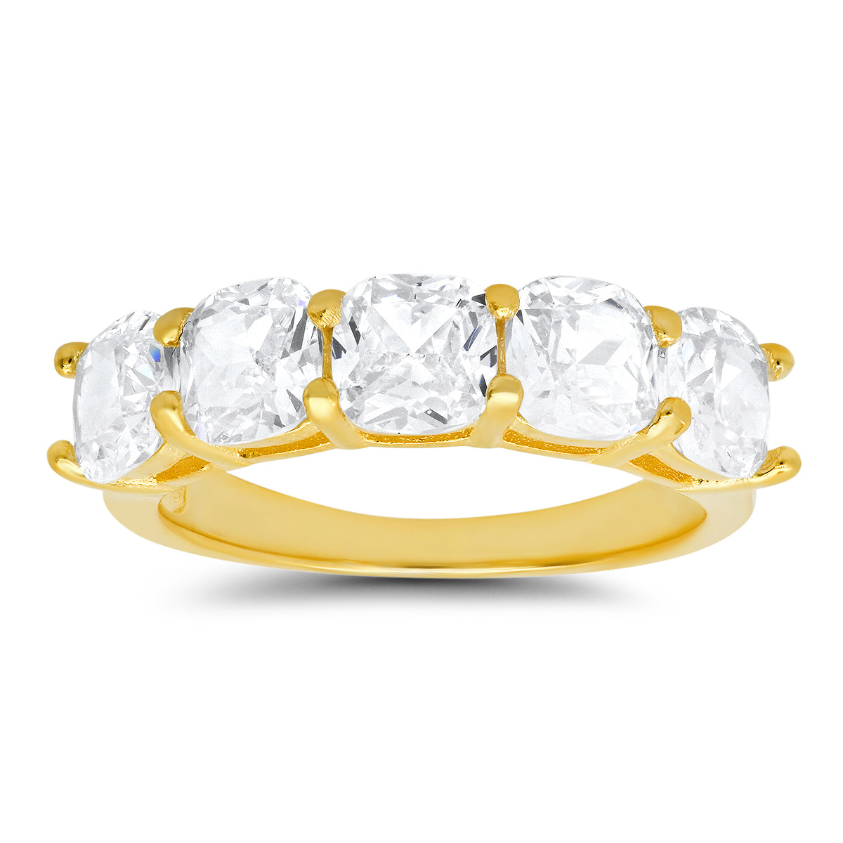 Sterling Silver 5-stone Cushion-cut CZ Ring - Charming Charlie