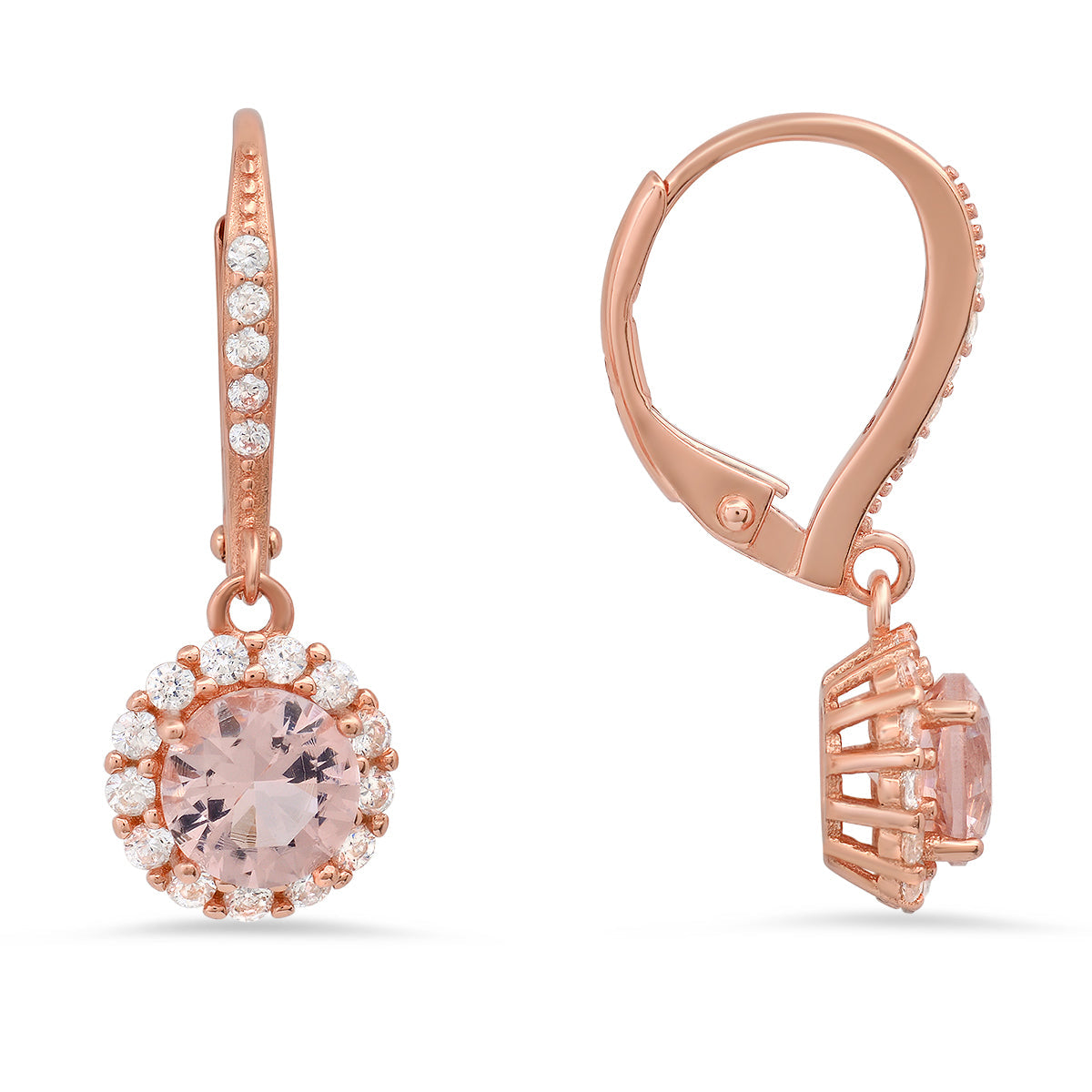 Sterling Silver Birthstone Dangling Halo Earrings - Charming Charlie