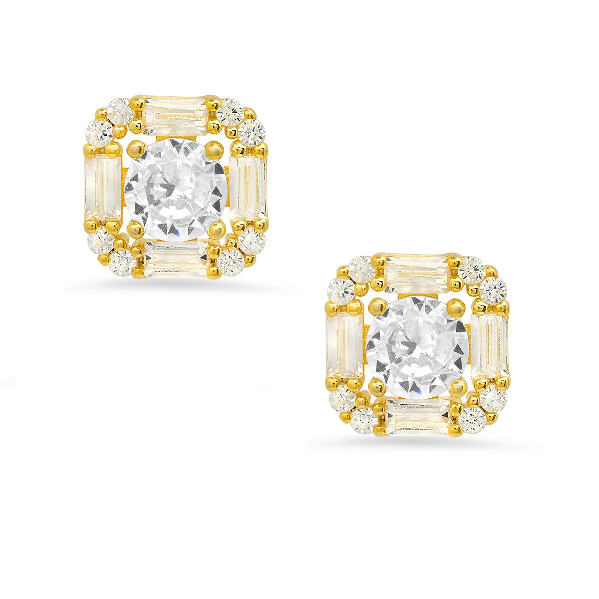 Sterling Silver CZ Halo Stud Earrings - Charming Charlie